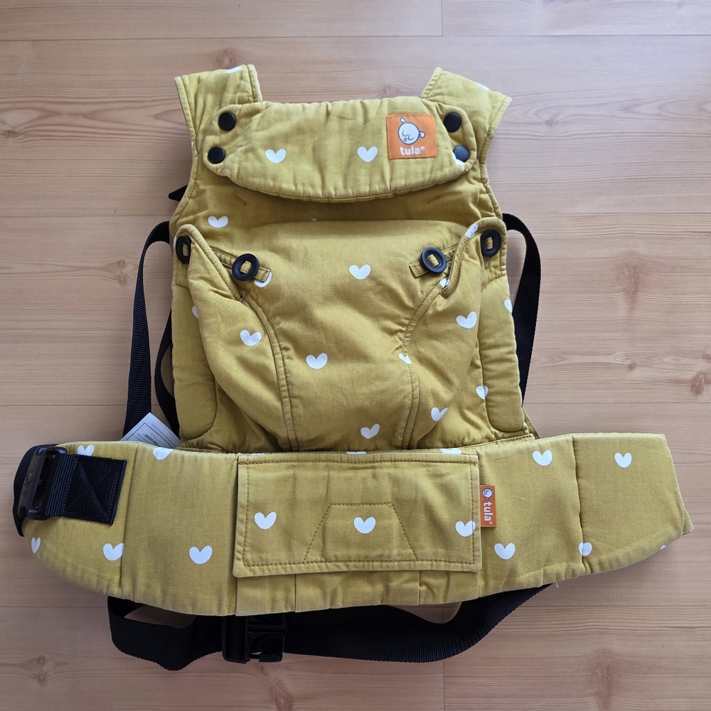 Tula Kids Carrier in Yellow with White Hearts